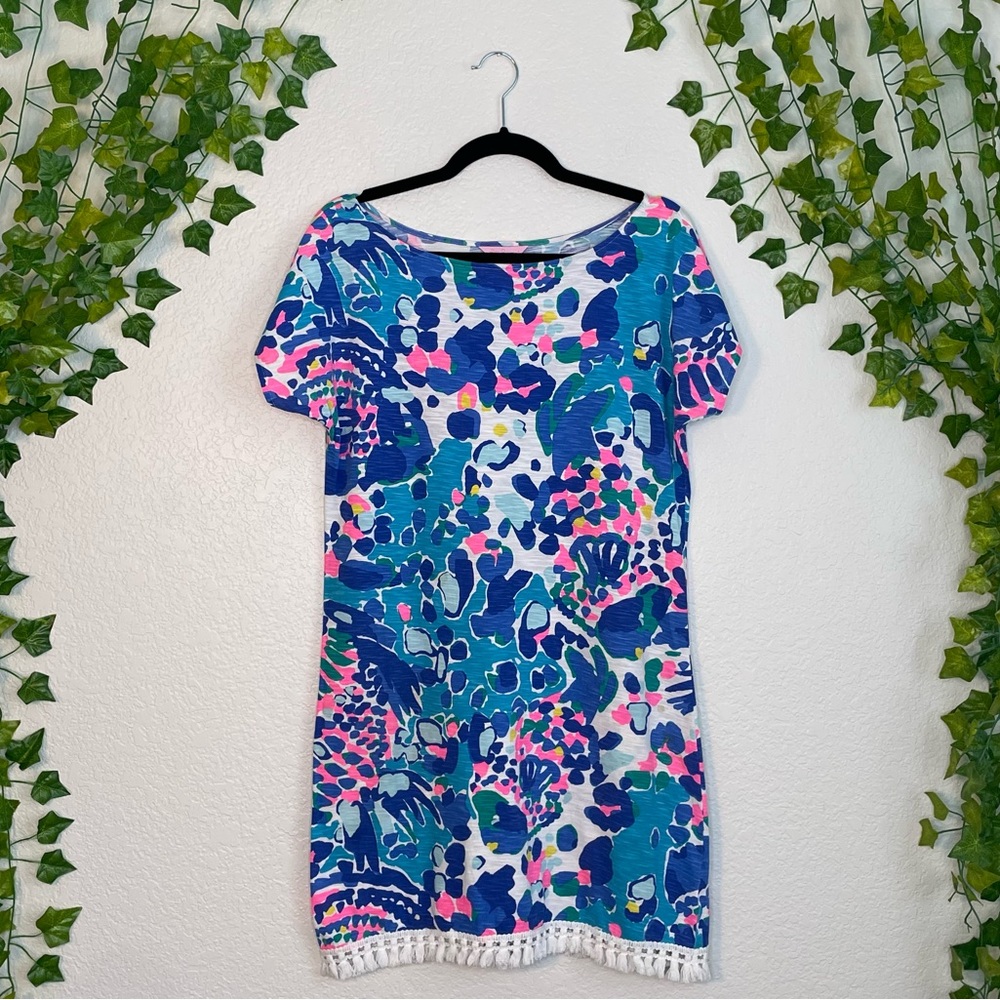 Lilly Pulitzer | Hit the Spot Multicolored Tilla Tunic Dress w/ a Tasseled Hem